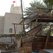 A wooden dhow